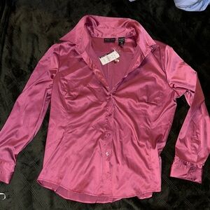 Elegant Pink Button-Up Women's Top